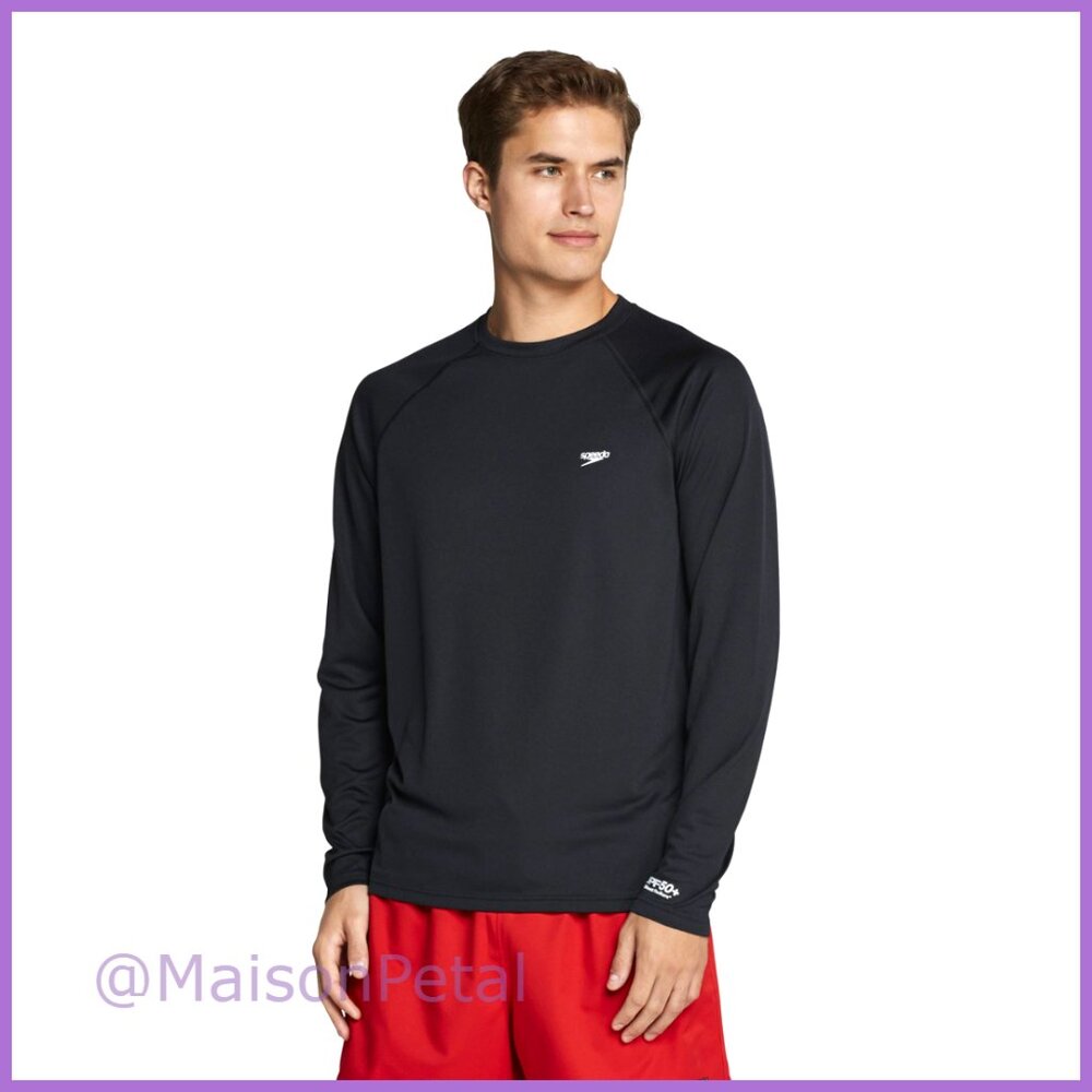 Long Sleeve Rash Guard Swim Shirt UPF 50+ Polyester Regular Fit